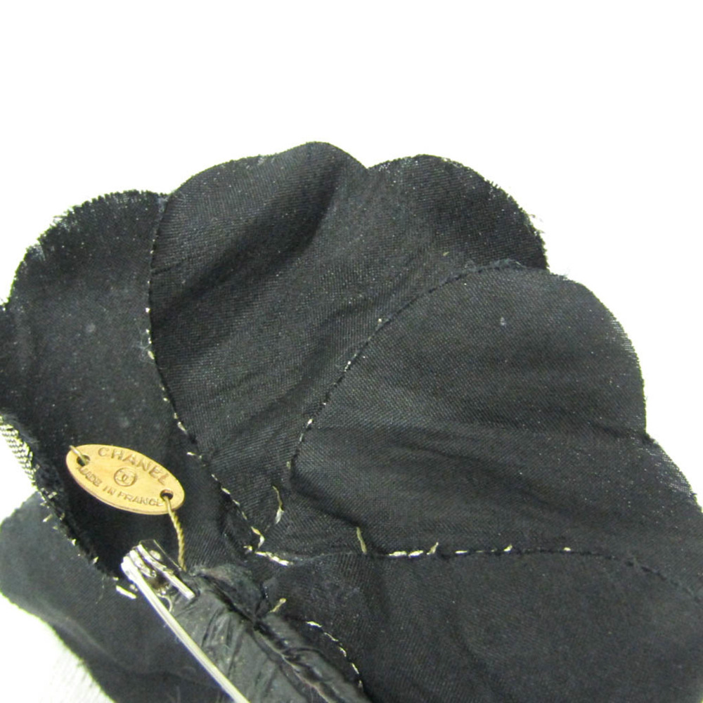 Chanel Camellia Textile Brooch Black,Champagne Gold - Picture 10 of 12